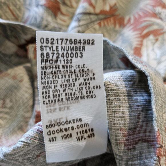 Vintage Dockers Men's Wood Button Up Floral Sail Boat Plus Size 3XL 75% Silk - Picture 6 of 9